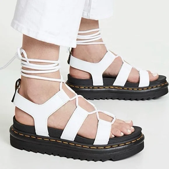 Dr. Martens White Strappy Sandals - Picture 2 of 9